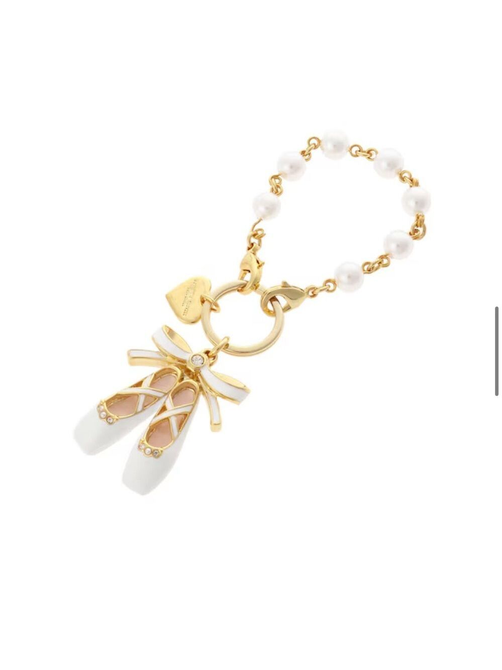 Samantha Thavasa Gold and White Ballet Charm 2023